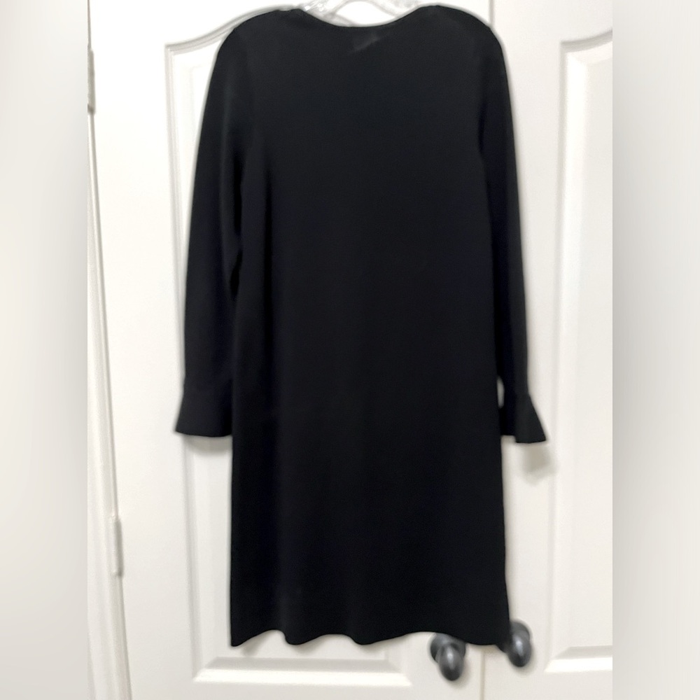 Ann Taylor black knee length long sleeve knit dress